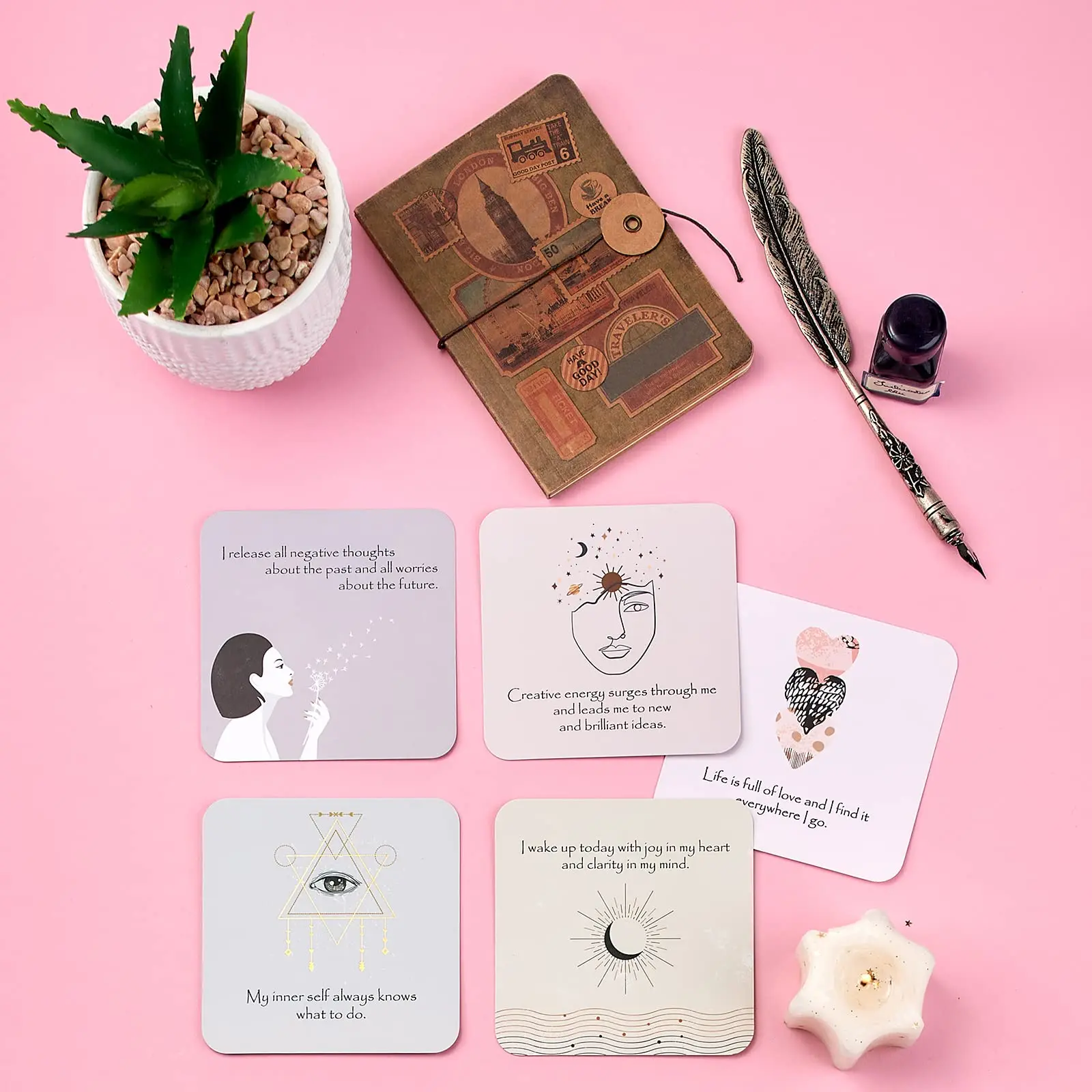 Wholesale Custom Positive Quote Affrmation Box Deck Design Printed Adult Game Custom Affirmation Cards