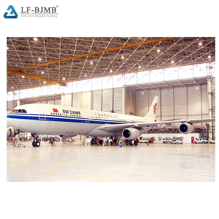 Недорогой длинный пролетный стальной самолет-ангар с фермой свода