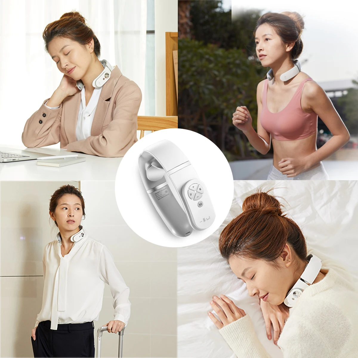 
EASEPAL Professional U Shape Electric Shiatsu dropshipping Electrical muscle stimulation 4 modes hot compress EMS neck massager 