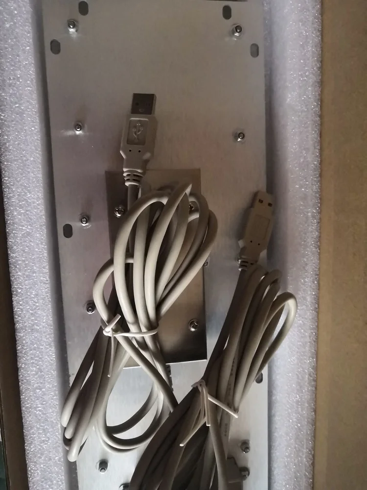 waterproof 65 keys industrial metal mounted mechanical kiosk keyboard with touchpad or trackball