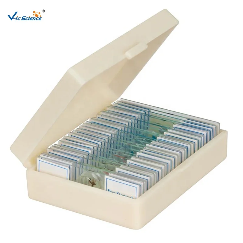 Microscope Prepared Slides 25 Piece Biological Microscope Lab Educational Glass Slides Set Biology Slides