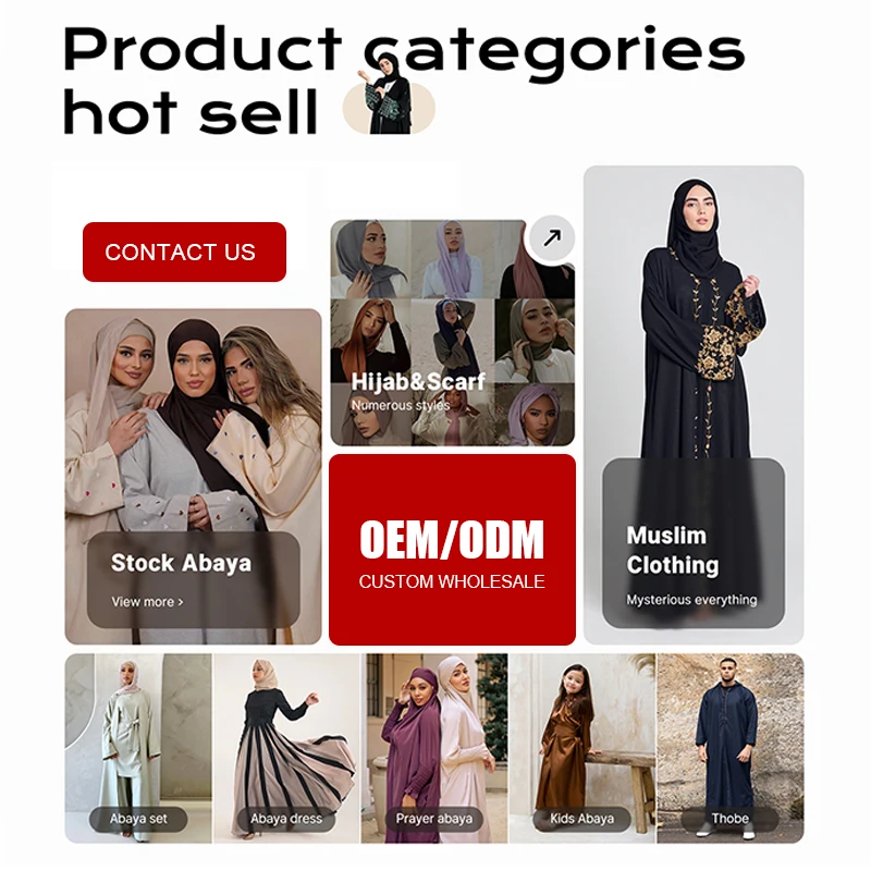 Fall Islamic Clothing custom wholesale Robe Dubai High-End Black Jersey Drawstring Attached Women Muslim Abaya Dress