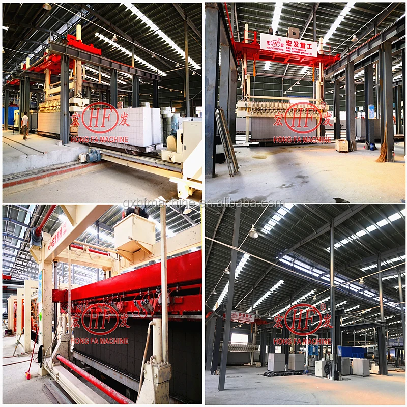 Завод HONGFA по производству газобетонных блоков полностью автоматизированная машина для производства aac Высокоэффективная установка бетонных