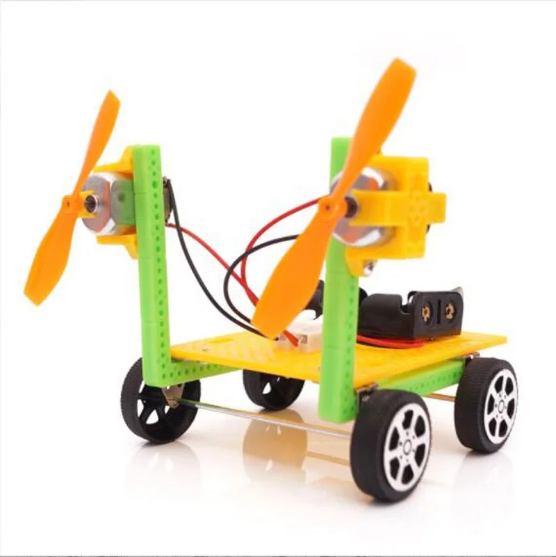 Wind Power Car DIY Electronic Kit Technology Science Toys Baby Child Educational Wind-powered Intellectual Auto Motor STEM Robot