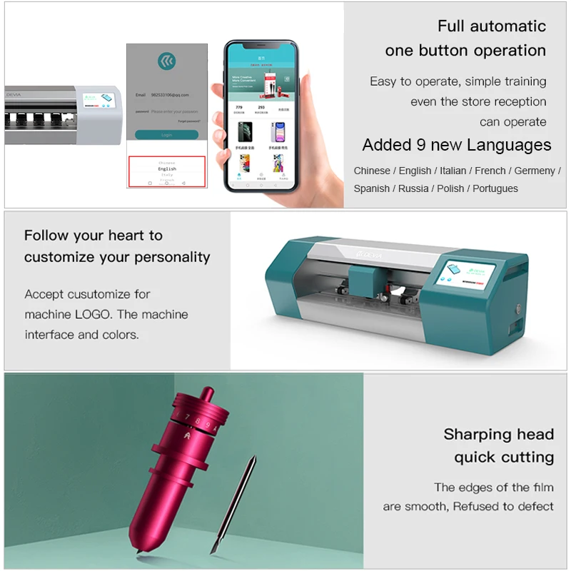 Devia Mobile Screen Protector Laser Cutting Screen Guard Hydrogels TPU Film Protective Cutting Machine