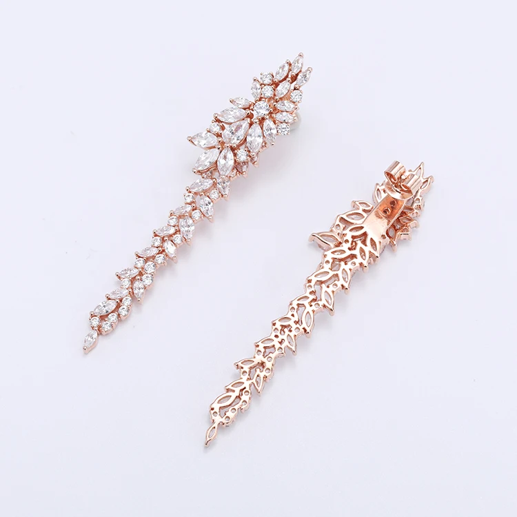 Spring Flower Earrings Inlay Bling Bling Cubic Zircon Gemstone Tassel Earrings Flower Jewelry Earrings For Women