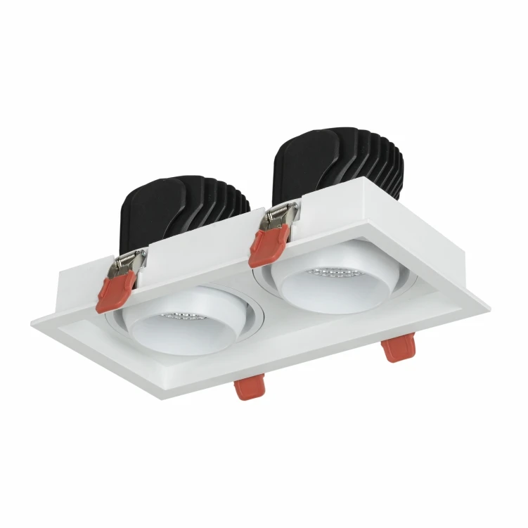 New products led grille antiglare spotlight 24W 30W 36W die cast aluminum one double triple head ceiling recessed led downlight