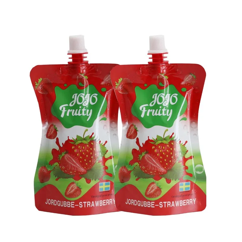Custom Aluminium Juice Jelly Milk Yogurt Baby Food Plastic Packing Bag Stand Up Spout Pouch Doypack With Nozzle
