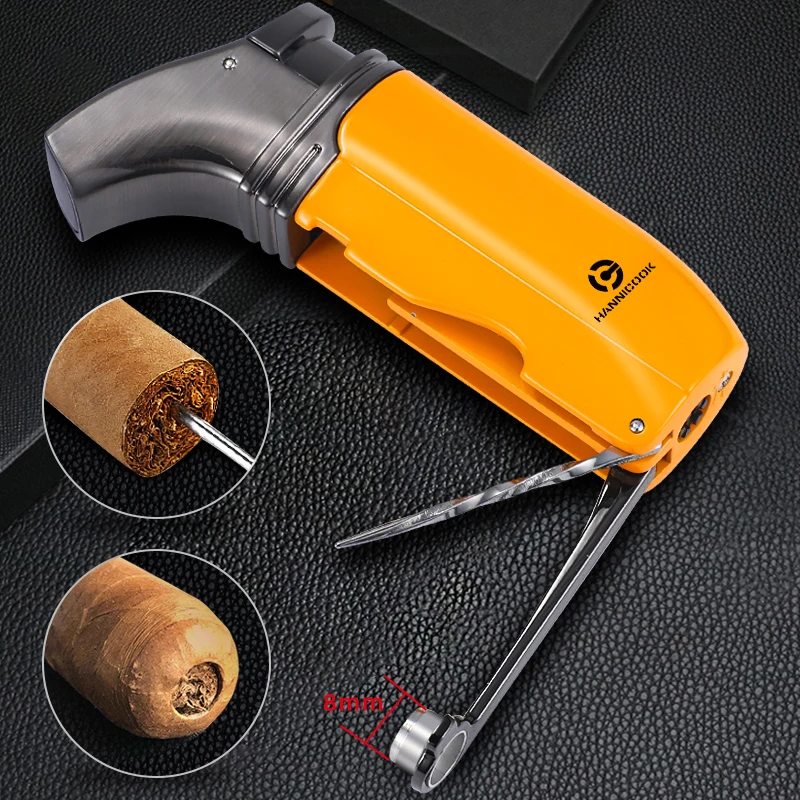 Wholesale Modern Quattro Torch Jet Butane Gas Cigar Lighter Set with Gift Box Including Cigar Cutters for Everyday Smoking