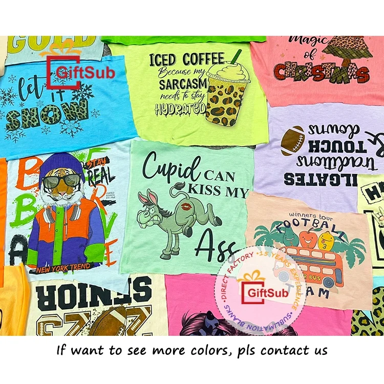 Factory Toddler Youth Adult 100 Polyester Shirts Unisex 400 Pastel Color Plain Tee Shirt Sublimation Blank Short Sleeve T-shirts