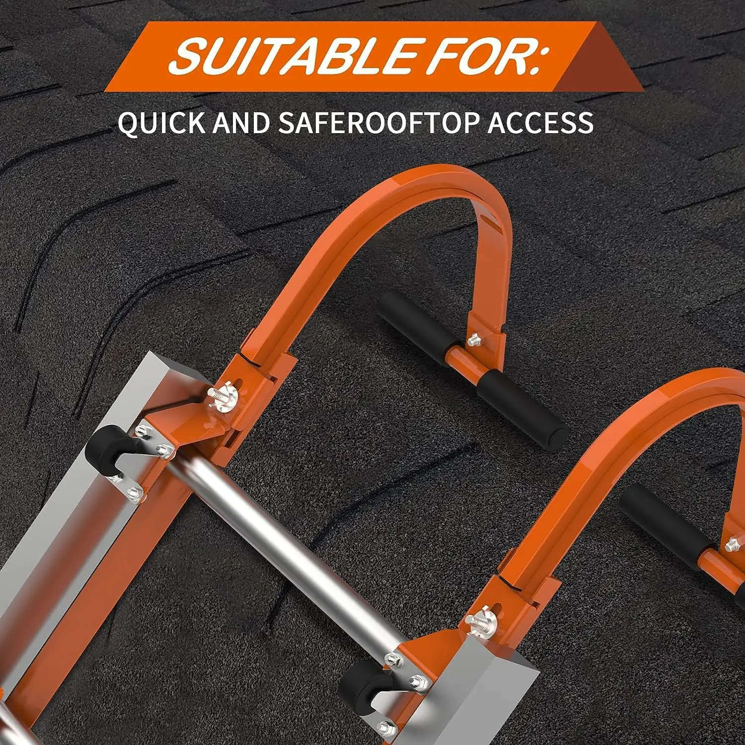 2 Pack Ladder Roof Hook with Wheel Heavy Duty Steel Ladder Stabilizer