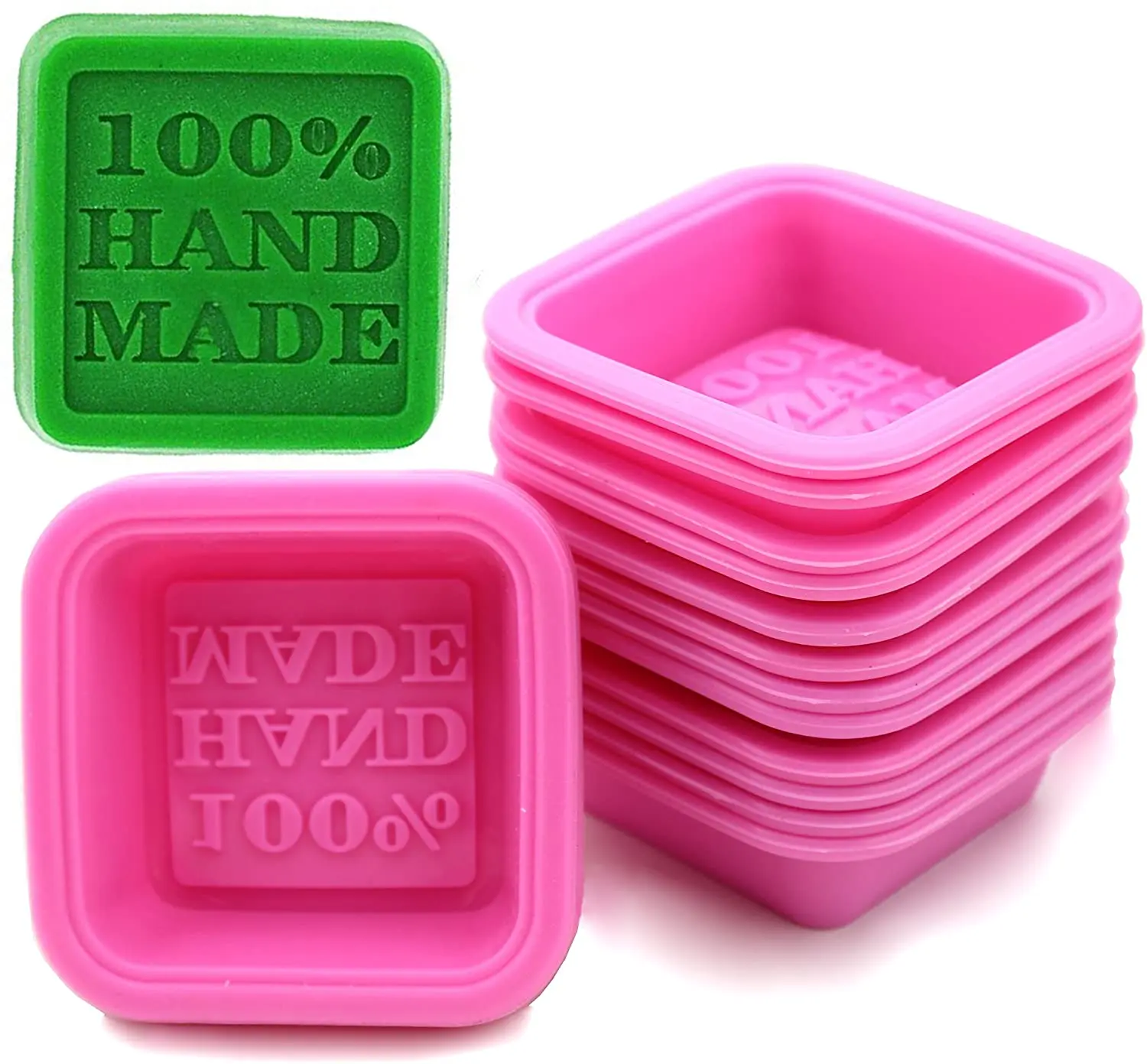 factory hot quality custom 3d 100% Handmade square rectangular baking cake soap moulds handmade silicone soap mold with logo