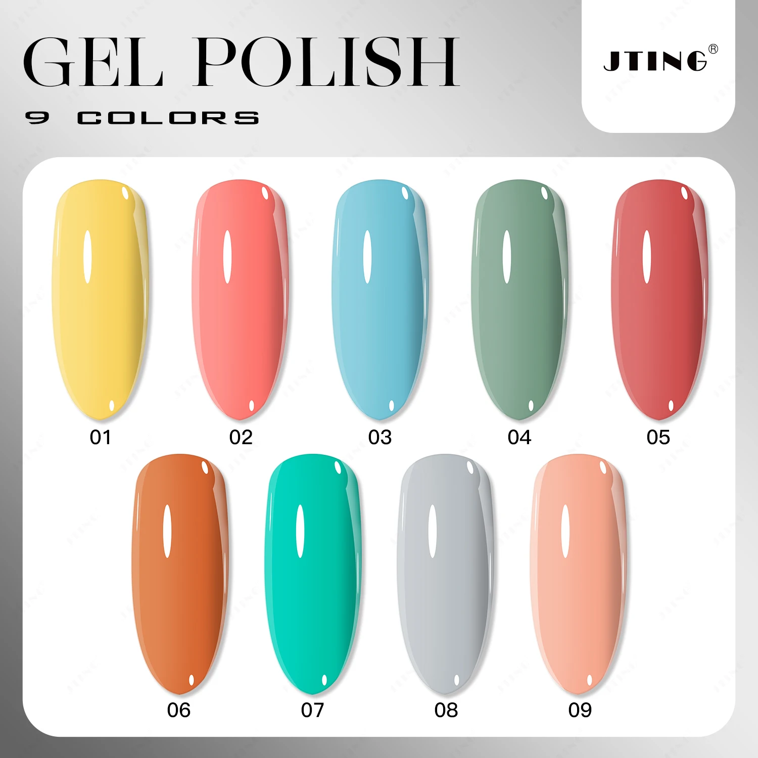 JTING Brilliant Effect 9colors Pastel ge nail polish set ODM/OEM customize private unique brand and bottle nail supplier