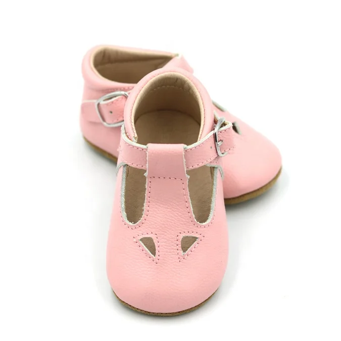 Anti-slippery Soft Sole Buckle Strap Real Leather Baby Girl Dress Shoes