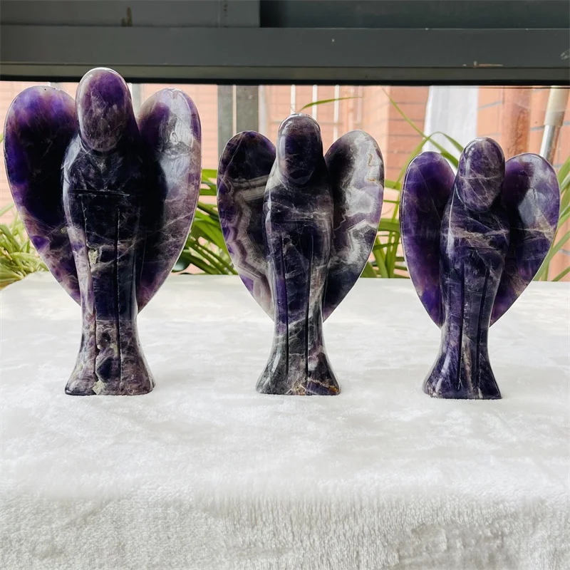 natural crystal gemstone carving angel rose quartz figurines angel for decoration