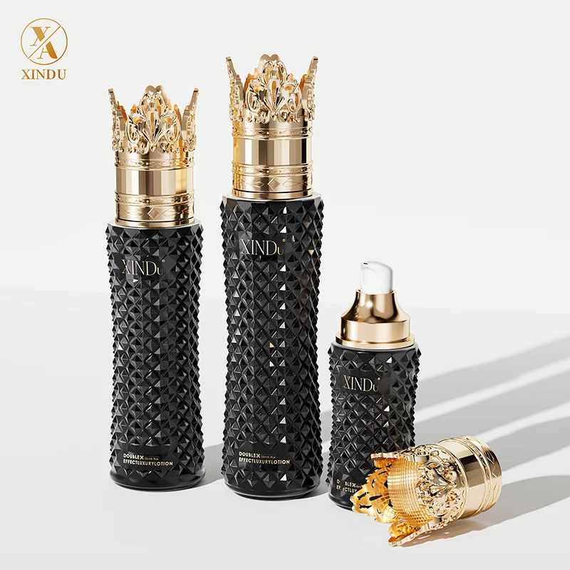 Wholesale Custom Logo Skincare Cosmetics Glass Bottles Containers Glass Jar With Lid Glass Bottles Face Cream Jars Set