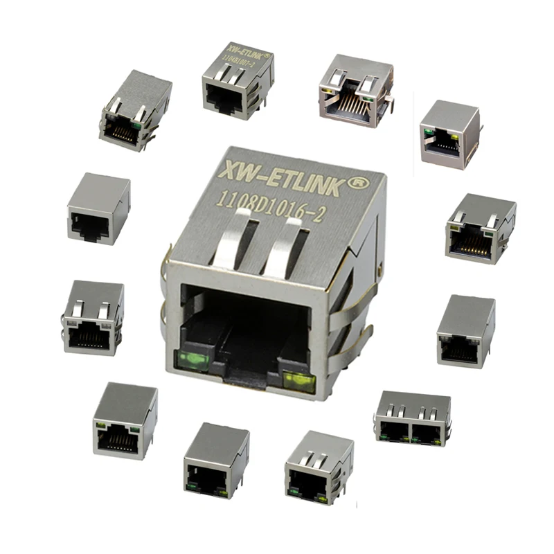 Gigabit JD1-0002NL 1 port POE+ jack rj45 modular 5G 10G 10pin rj45 female connector 8p8c POE ethernet rj45 connector J00-0061NL