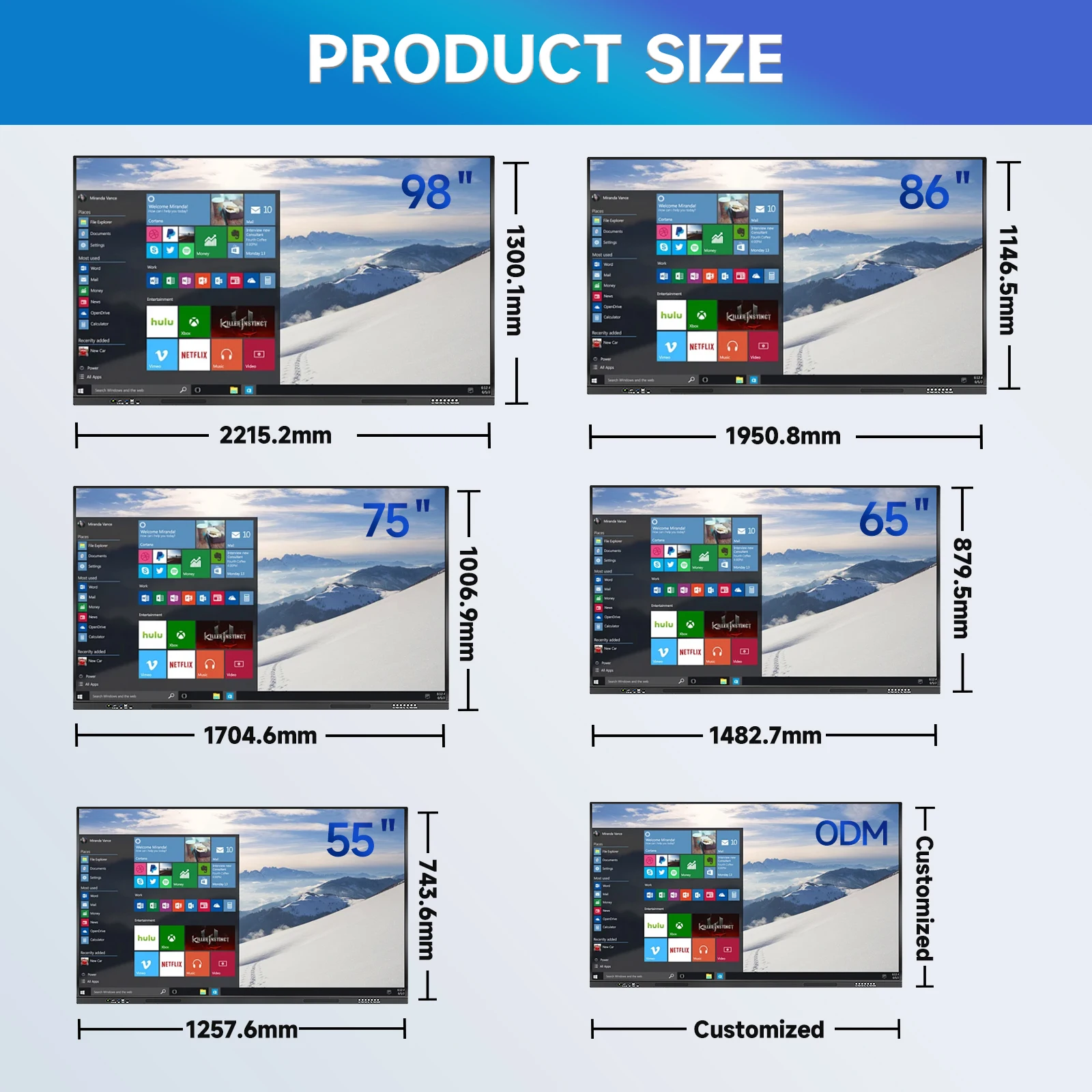 Wholesale 85 Inch LCD Touch Screen All in One PC Whiteboard Interactive Flat Panel for Education Meeting Conference
