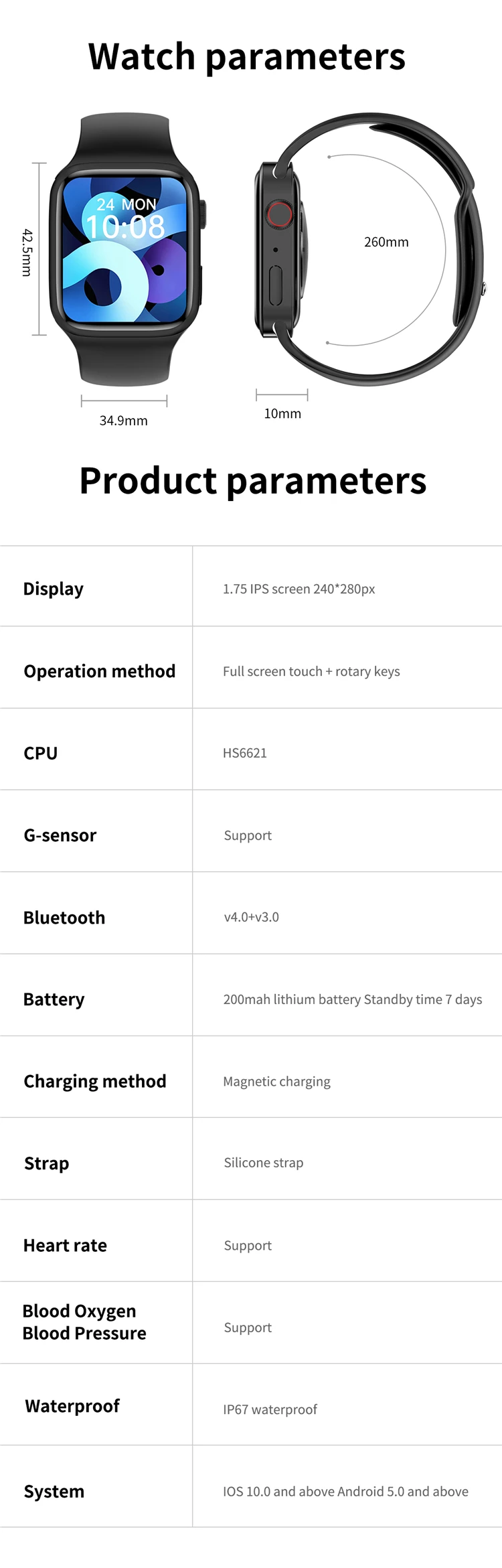 Rotate button Smart Watch