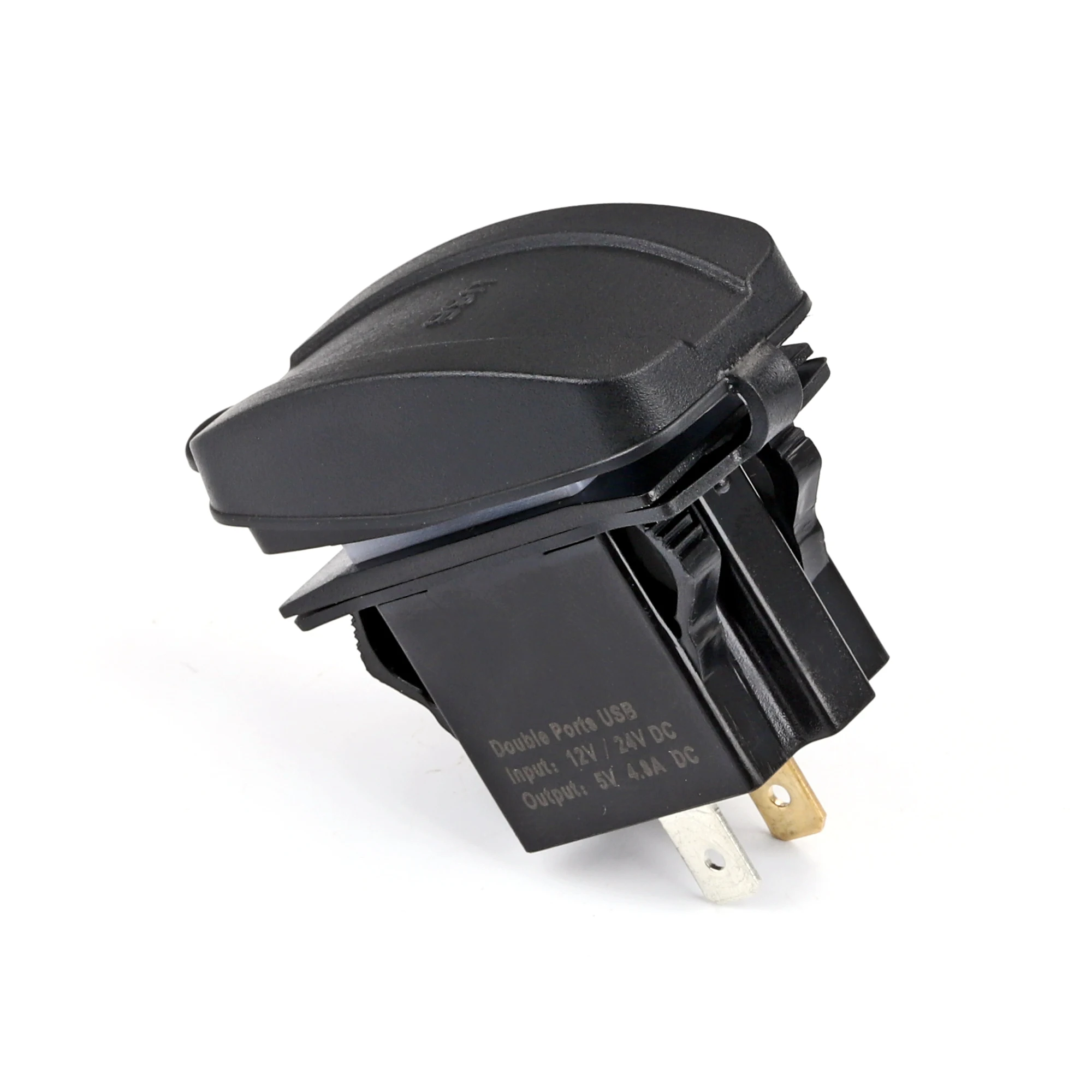 New Waterproof 12V/24V input 5V 4.8A outlet Rocker switch with Car Charger type C and USB