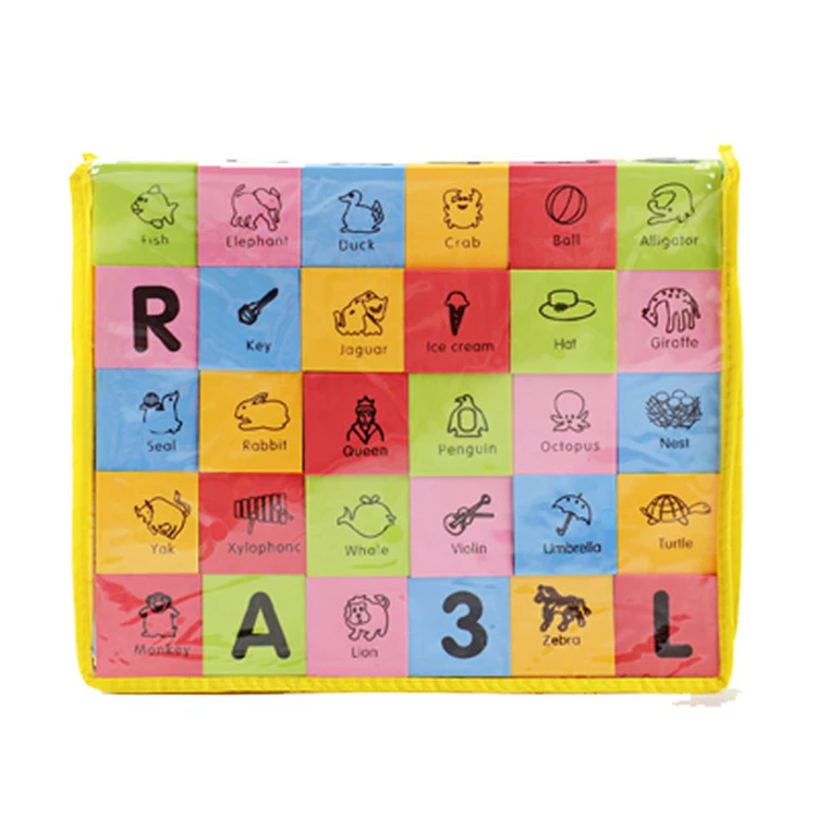 Factory supply 30 pcs soft eva foam block alphabet and numbers baby kids toy and education eva block