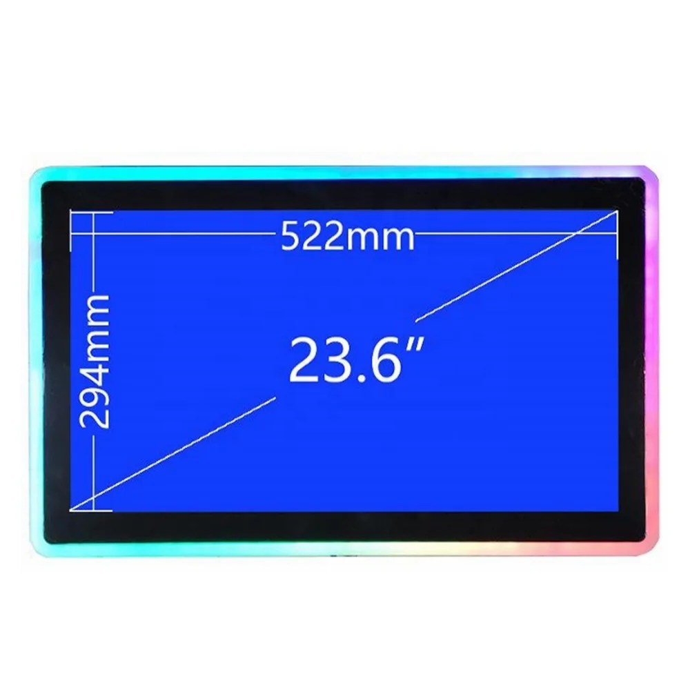 23.6inch Led touch screen monitor capacitive with LED frame for arcade machines/LED ledge touch monitor for game machines