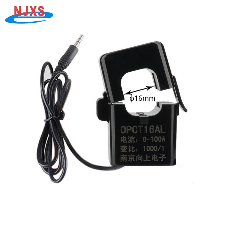 NJXS OPCT16AL with 3.5mm jack Clamp Sensor 5A 10A 20A 30A 50A 100A 150A / mA 333mV 1V 5V Factory Split Core Current Transformer