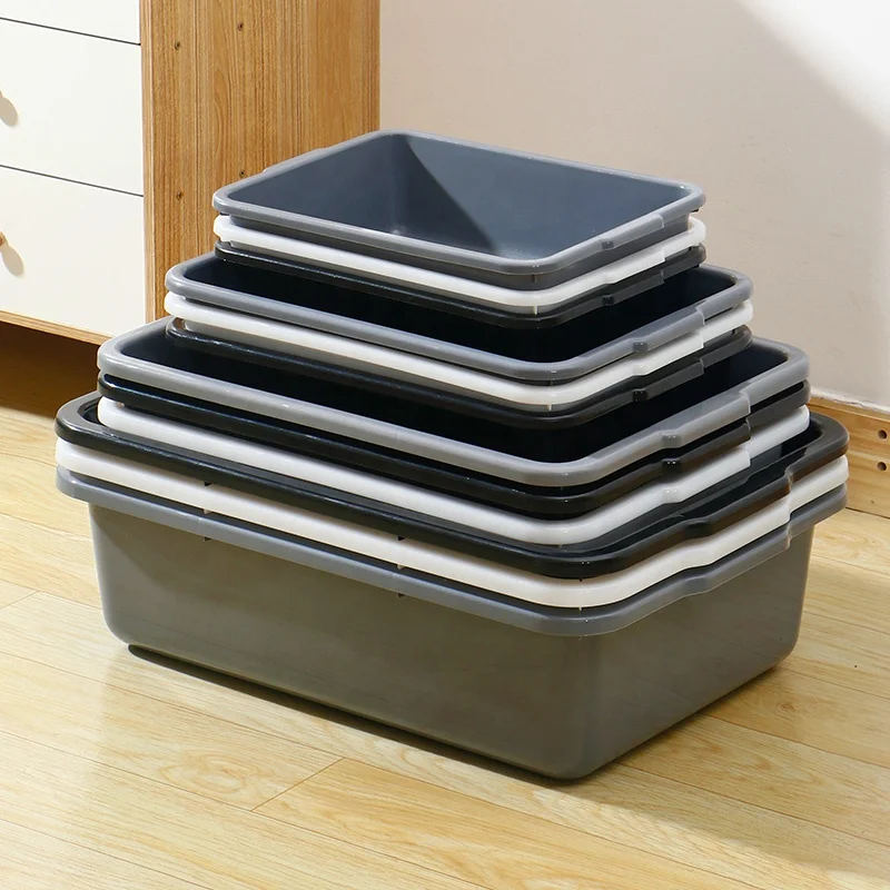 multi sizes restaurant commercial plastic dish tubs strong bearing ability  Wash basin Box for Kitchen Organization/Storage