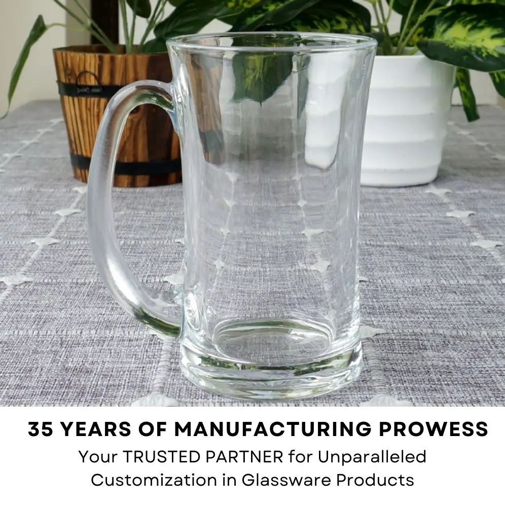 Customized Logo Beer Mug with Handle Can Print Logo Beer Glasses Bottle for Party Bar