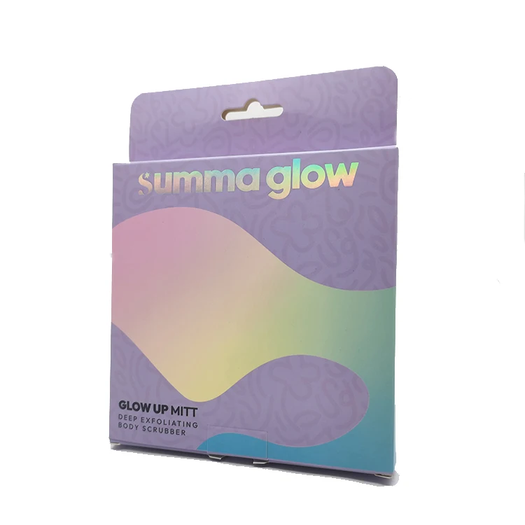 Custom Full Color Printing  Cosmetic Box Packing box Holographic foil Logo Facial Mask Folding Hanging Box