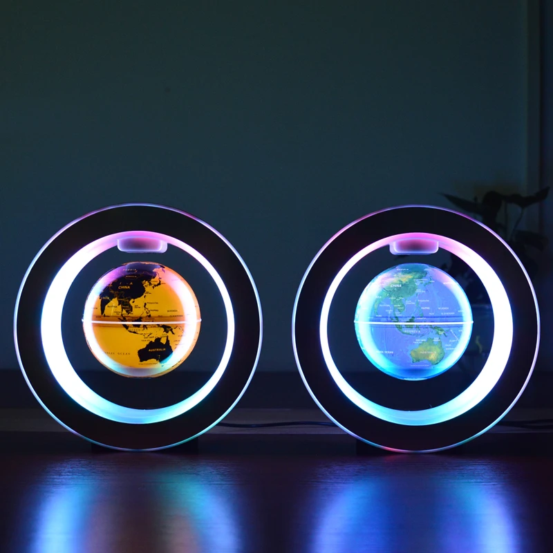 magnetic levitating and rotating globe with LED light globe