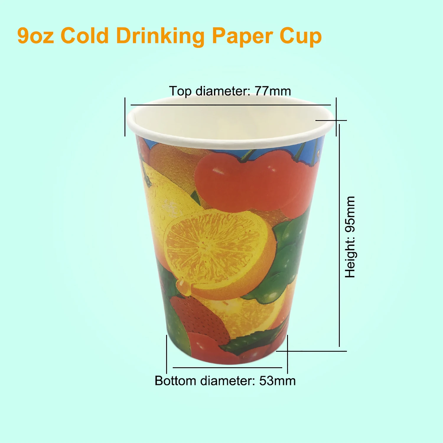 Бумажные стаканчики для холодных напитков 9 унций с пластиковыми крышками однослойные Пищевые