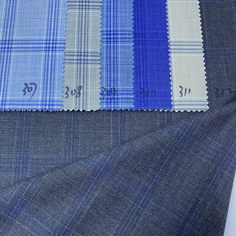 Ready Ship Order Large Check Fabric Filafil Fabric Polyester Viscose Suits Fabric For Turkey Suits