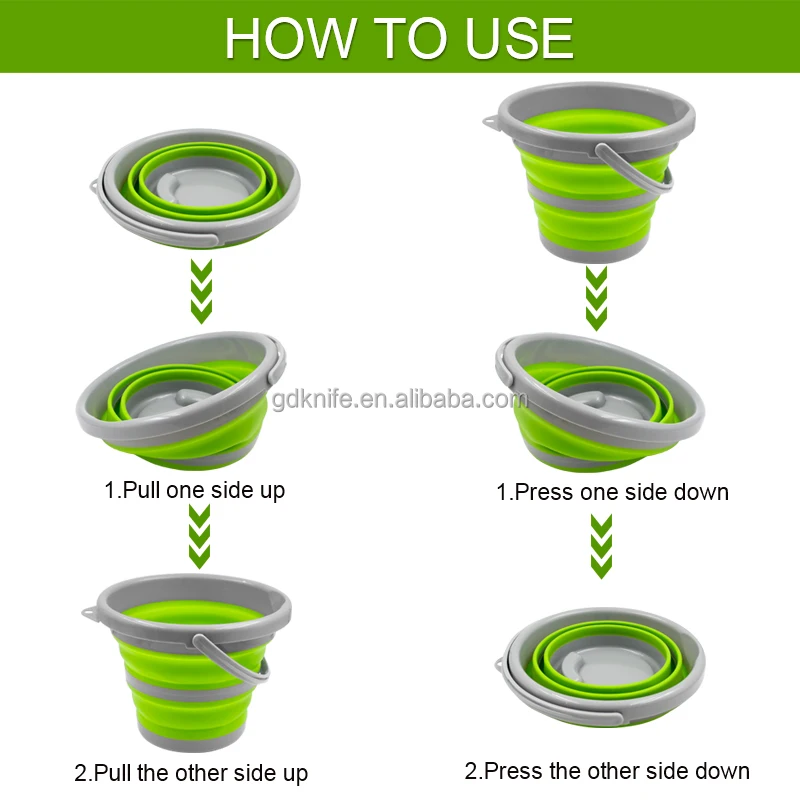 Collapsible Bucket new Foldable Silicone Bucket Convenient Folding Bucket For Outdoor Fishing Beach Home Cleaning