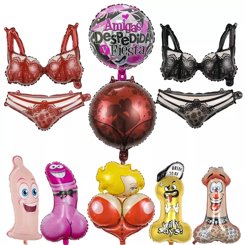 Big Willy Foil Balloon Bachelorette Party Inflatable Penis Boobs Ballons Bride To Be Globos Hen Night Adult Party Supplies