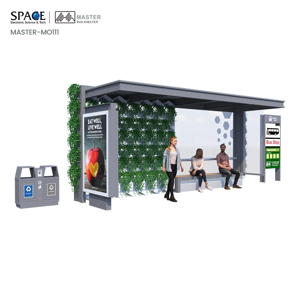 Bus Stop Shed Glass LCD Advertising Display Screen Bus Station