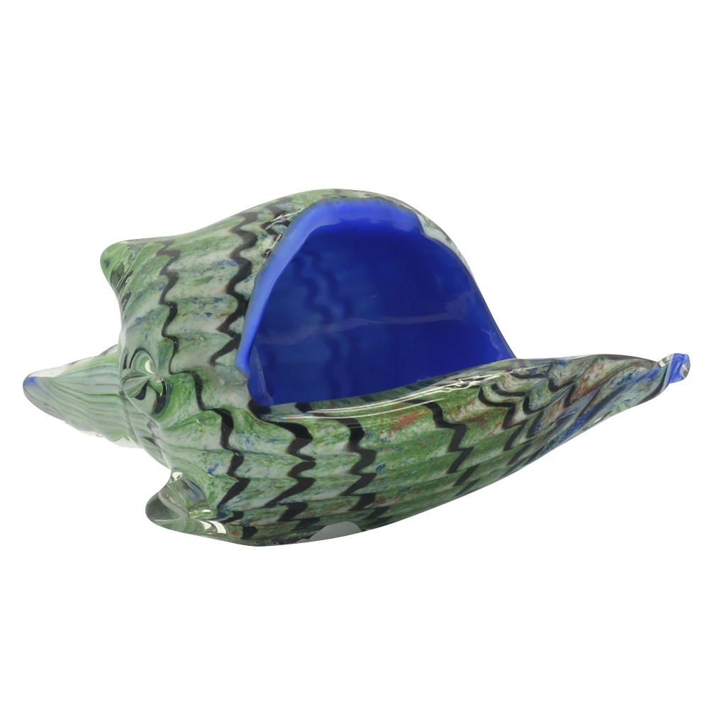 Murano Glass Shell Conch Statue Handblown Decorative Solid Glass Figurines for Souvenir Ornaments or Christmas Dome Decor