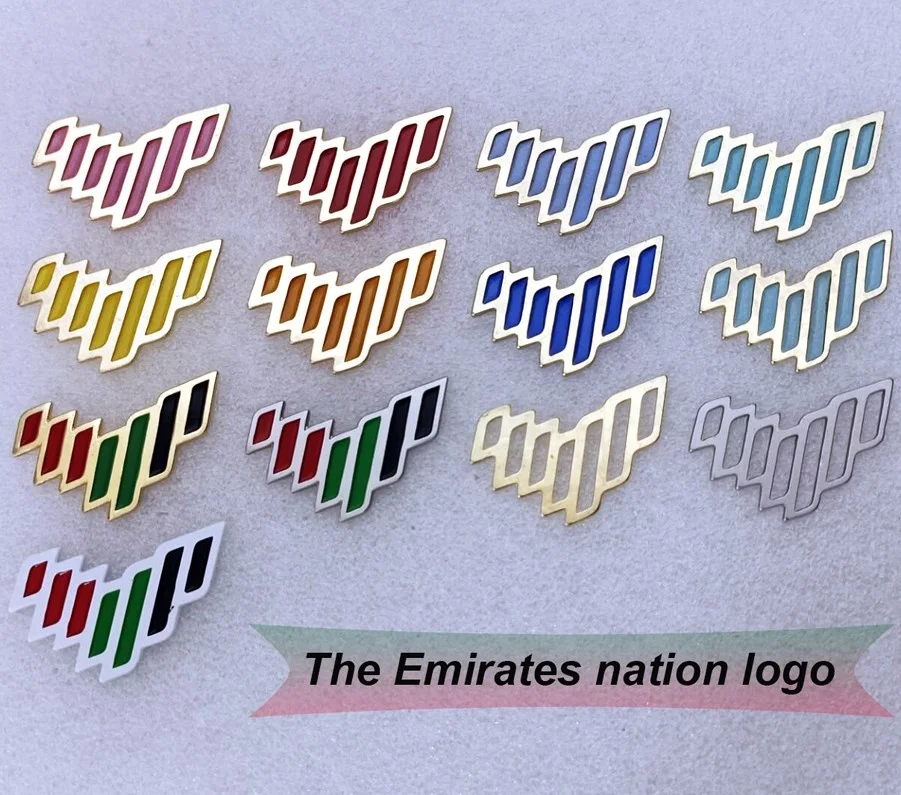 metal circle building UAE together badge pin brooch with magnet the next 50 years start here U.A.E. flag color the Emirates map
