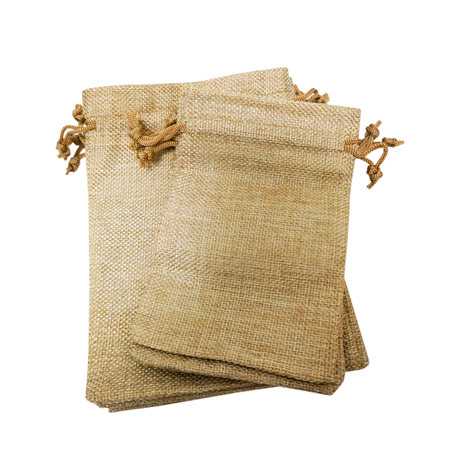 Burlap Linen Jute Drawstring  customizable logoparty dinner gift packaging bagwedding candycoffee beans jewelry gift bag