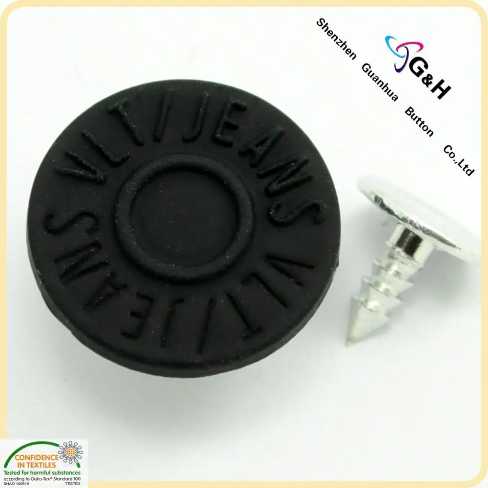 Pants accessories wholesale brass rubber core nail jeans button custom jean button jeans button denim