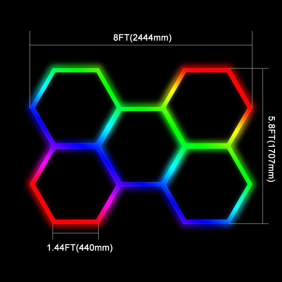 Aoying 5-сетчатый RGB светодиодный шестигранный светильник высокой мощности подвесной рабочий Светодиодная лампа для выставочного зала