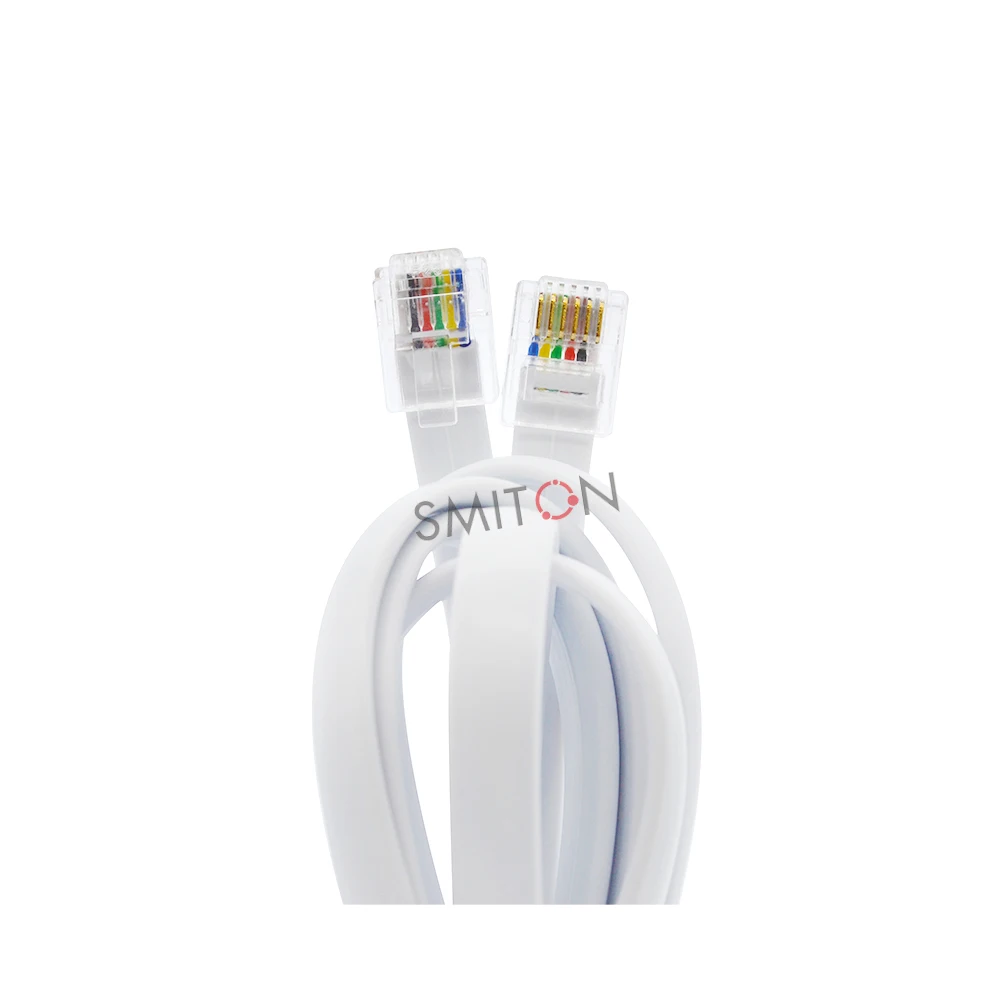 Customized 1m 1.5m Rj12 Cable 6p6c Telephone Jumper Cable 6p6c 6 Conductor Rj12 Telephone Cable