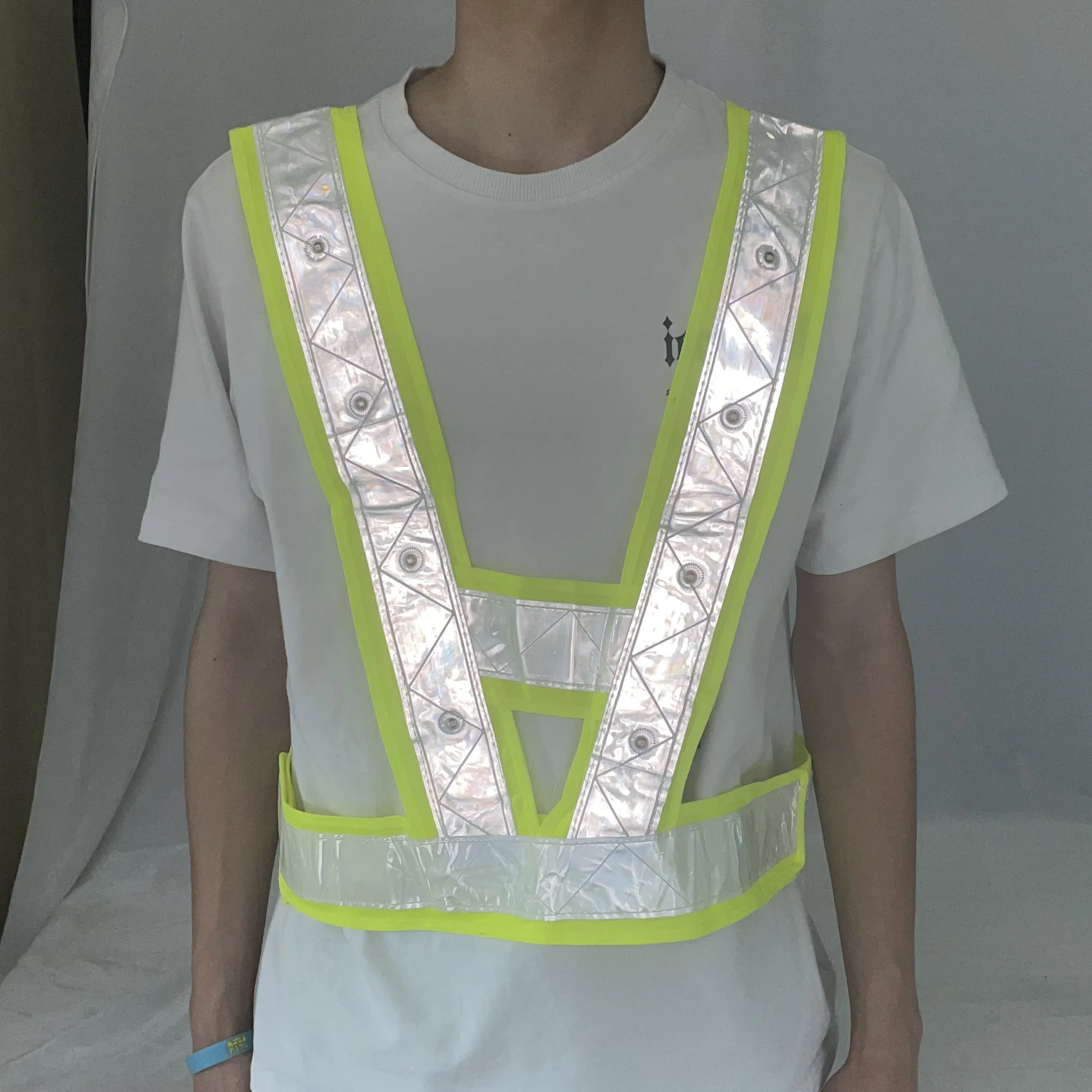 High Visibility Safety Vest for Work Roadway Safety Reflective Strips Fluorescent Green Yellow