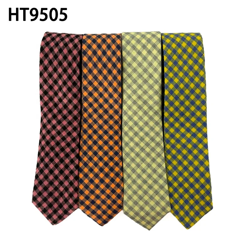 Индивидуальный дизайн, лидер продаж, полосатый галстук corbatas para hombres, корейский галстук в клетку, хлопковый галстук в клетку