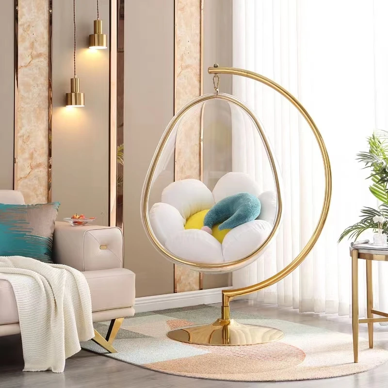 hot selling Modern new design acrylic hanging bubble chairs swing chair with stand for bedroom