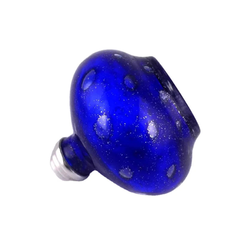 High Quality Custom ODM/OEM decorative glass cylinder kerosene ball shaped blue dot handblown clear glass aromatherapy oil lamp