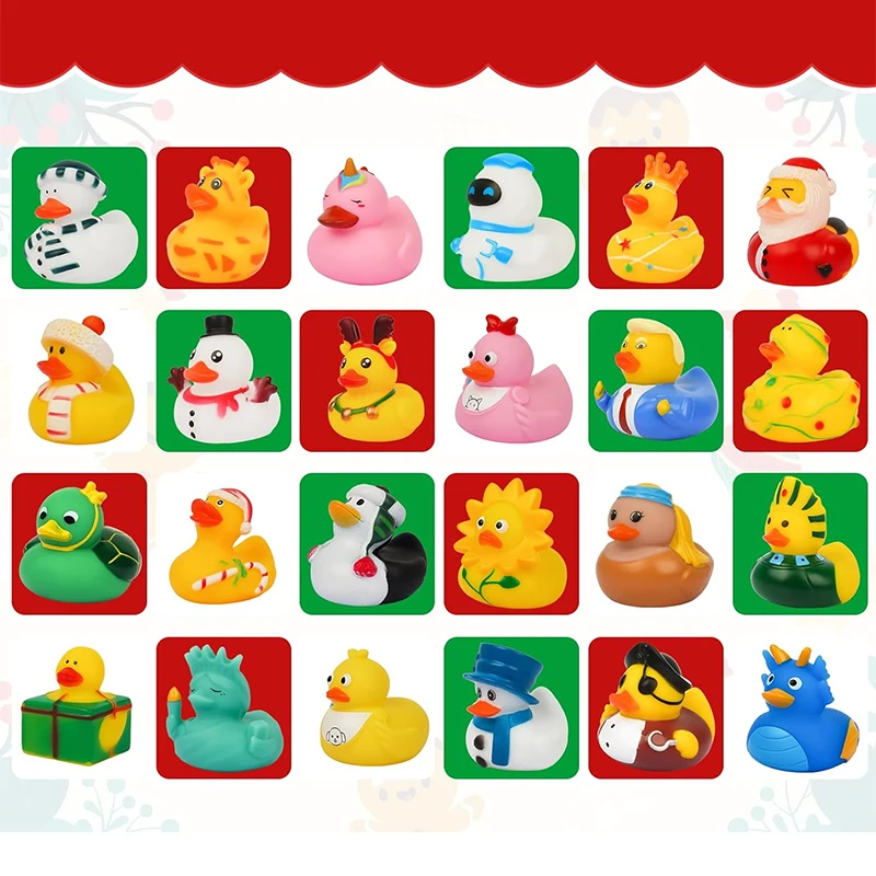 Custom Bulk Bathtub Squeaky Bath Duck Race Assorted Black Printed Rubber Ducky Animal Weighted Floating