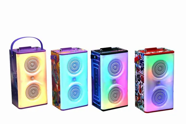 Powerful speaker 20W 2400mah rechargeable karaoke speaker with 2 mic for singing party