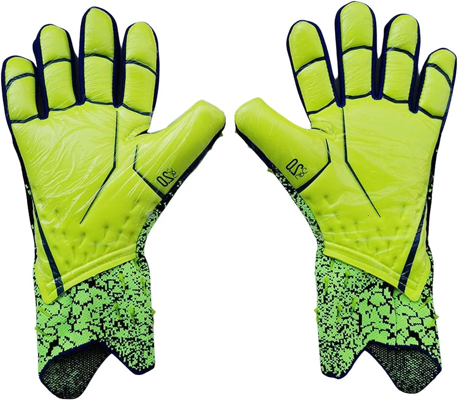 Goalkeeper Goalie Soccer Gloves - Strong Grip Gloves with Finger Protection - Non-Slip Latex Protective Gloves for Adult & Youth