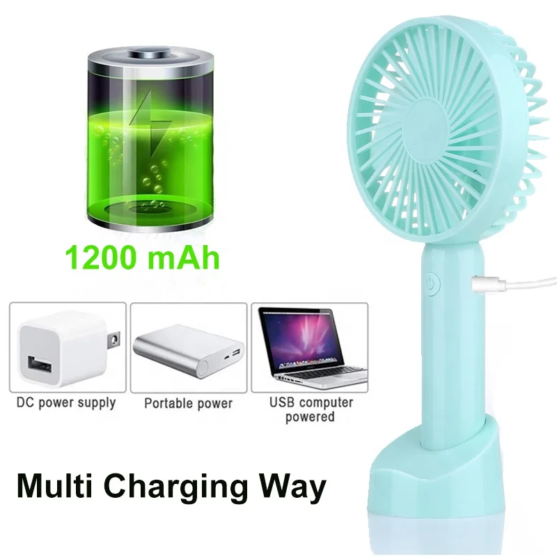 2021 Colling Fans Battery Charging USB Mini Portable Electric Hand Fan for Sports Home Office Travel Table Plastic Li-ion 18650